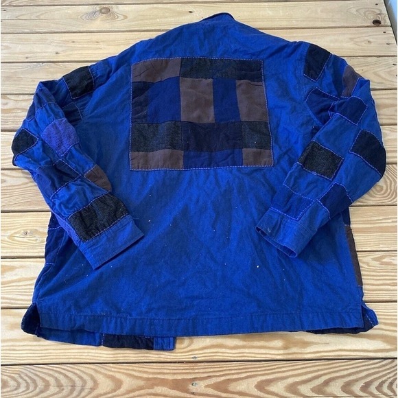 Urban outfitters Patchwork Button Up Shirt Size Small Women’s Blue - Picture 2 of 8